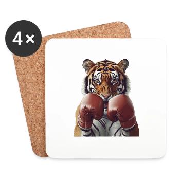 Tiger - Untersetzer (4er-Set) - Weiß - Vorne