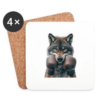 Wolf - Untersetzer (4er-Set) - Weiß - Vorne