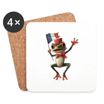 Frosch - Untersetzer (4er-Set) - Weiß - Vorne