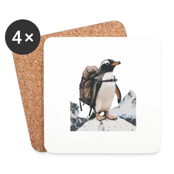 Pinguin - Untersetzer (4er-Set) - Weiß - Vorne