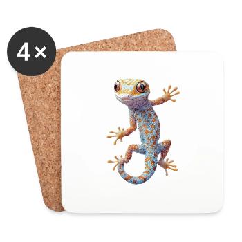 Gecko - Untersetzer (4er-Set) - Weiß - Vorne