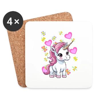 Unicorn Unicorns Horse Horses Children Child - Coasters (set of 4) - white - Front