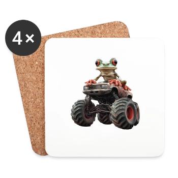 Frosch - Untersetzer (4er-Set) - Weiß - Vorne
