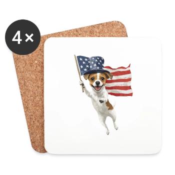 Jack Russell Terrier - Untersetzer (4er-Set) - Weiß - Vorne