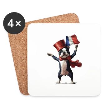 Boston Terrier - Untersetzer (4er-Set) - Weiß - Vorne