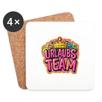 Urlaubs Team Sommer - Untersetzer (4er-Set) - Weiß - Vorne