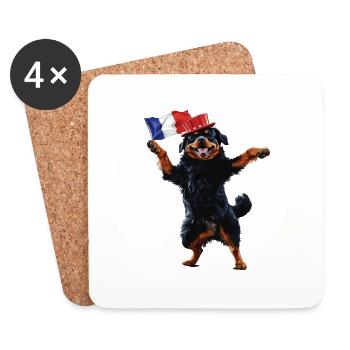 Rottweiler - Untersetzer (4er-Set) - Weiß - Vorne