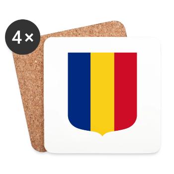 Roumanie - Dessous de verre (lot de 4) - blanc - Devant