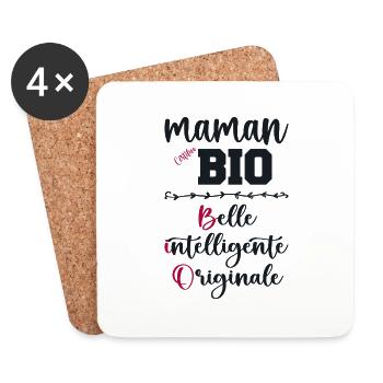 Cadeau maman personnalisé humour fête des mères - Dessous de verre (lot de 4) - blanc - Devant