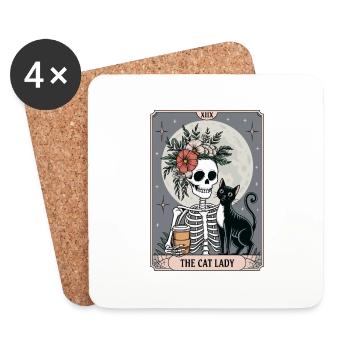 Tarotkarte - Untersetzer (4er-Set) - Weiß - Vorne