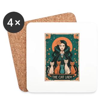Tarotkarte - Untersetzer (4er-Set) - Weiß - Vorne
