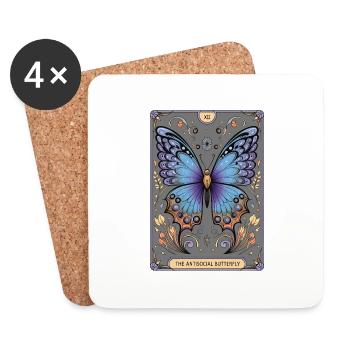 Tarotkarte - Untersetzer (4er-Set) - Weiß - Vorne