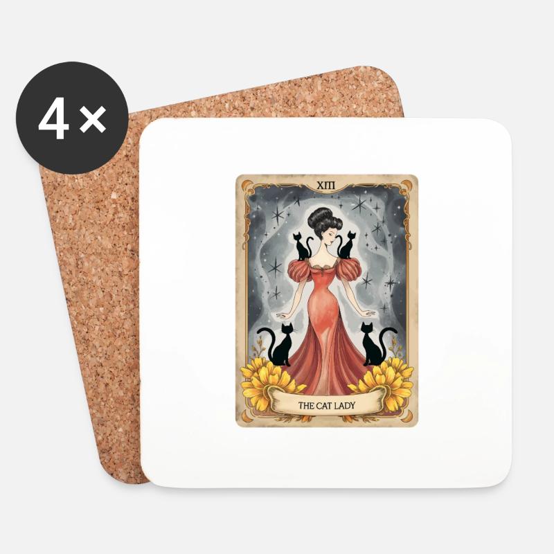 Tarotkarte - Untersetzer (4er-Set) - Weiß