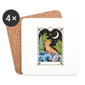Tarotkarte - Untersetzer (4er-Set) - Weiß - Vorne