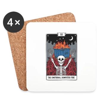 Tarotkarte - Untersetzer (4er-Set) - Weiß - Vorne
