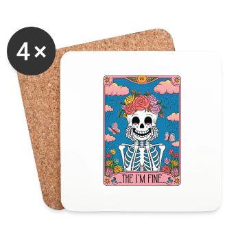 Tarotkarte - Untersetzer (4er-Set) - Weiß - Vorne