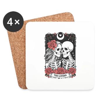 Tarotkarte - Untersetzer (4er-Set) - Weiß - Vorne