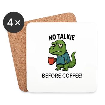 T Rex no talki - Coasters (set of 4) - white - Front