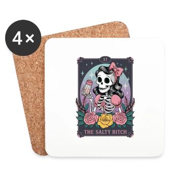 Tarotkarte - Untersetzer (4er-Set) - Weiß - Vorne