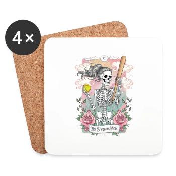 Tarotkarte - Untersetzer (4er-Set) - Weiß - Vorne
