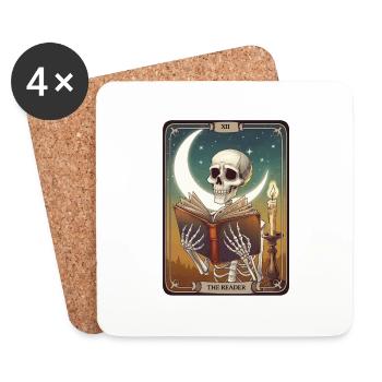 Tarotkarte - Untersetzer (4er-Set) - Weiß - Vorne