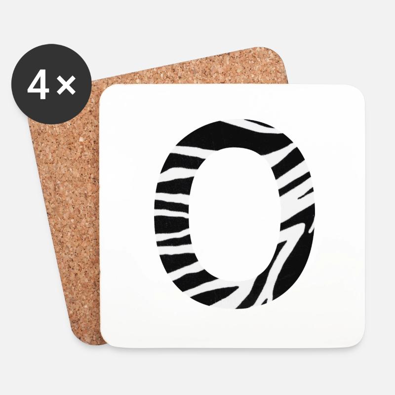 Buchstabe o zebra - Untersetzer (4er-Set) - Weiß