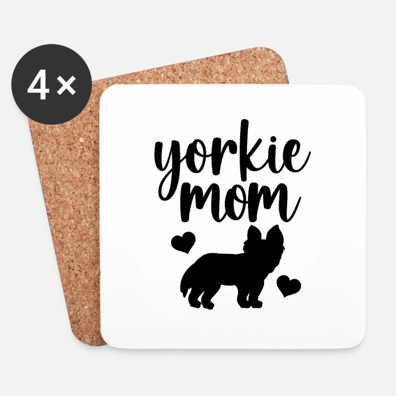 Yorkie mom - Untersetzer (4er-Set) - Weiß