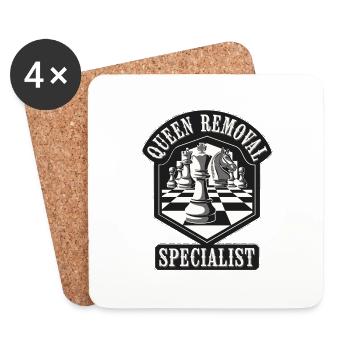 Schachspieler Queen Removal Specialist Strategie - Untersetzer (4er-Set) - Weiß - Vorne