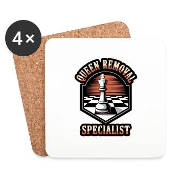 Queen Removal Specialist Schach Strategie Meister - Untersetzer (4er-Set) - Weiß - Vorne