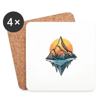 Berge - Untersetzer (4er-Set) - Weiß - Vorne