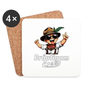 GROOM CREW - Coasters (set of 4) - white - Front