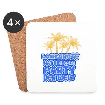 Urlaub Lanzarote - Untersetzer (4er-Set) - Weiß - Vorne
