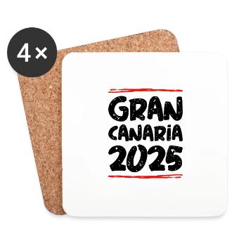 Gran Canaria 2025 Spruch - Untersetzer (4er-Set) - Weiß - Vorne