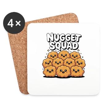 Poulet Nugget Squad Drôle de nourriture Foodie Viande - Dessous de verre (lot de 4) - blanc - Devant