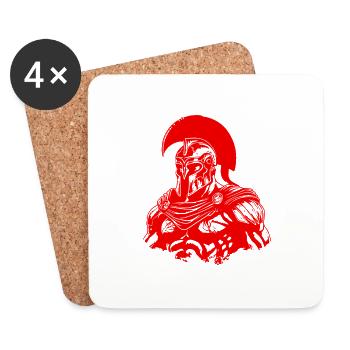 Spartan Gym Muscles Bodybuilding - Coasters (set of 4) - white - Front