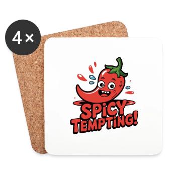 CHILI ÉPICÉ TENTANT - Dessous de verre (lot de 4) - blanc - Devant