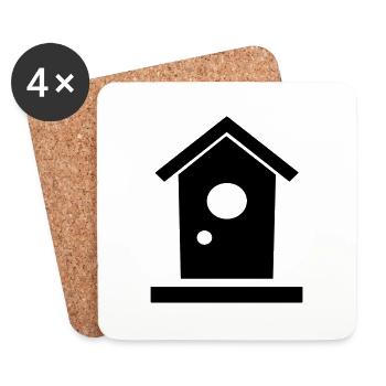 Vogelhaus - Untersetzer (4er-Set) - Weiß - Vorne
