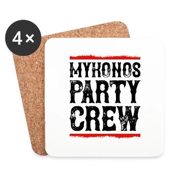Mykonos Party Crew - Coasters (set of 4) - white - Front