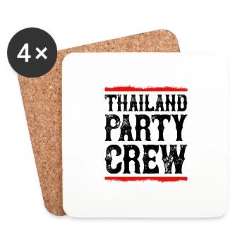 Équipage de la fête en Thaïlande - Dessous de verre (lot de 4) - blanc - Devant