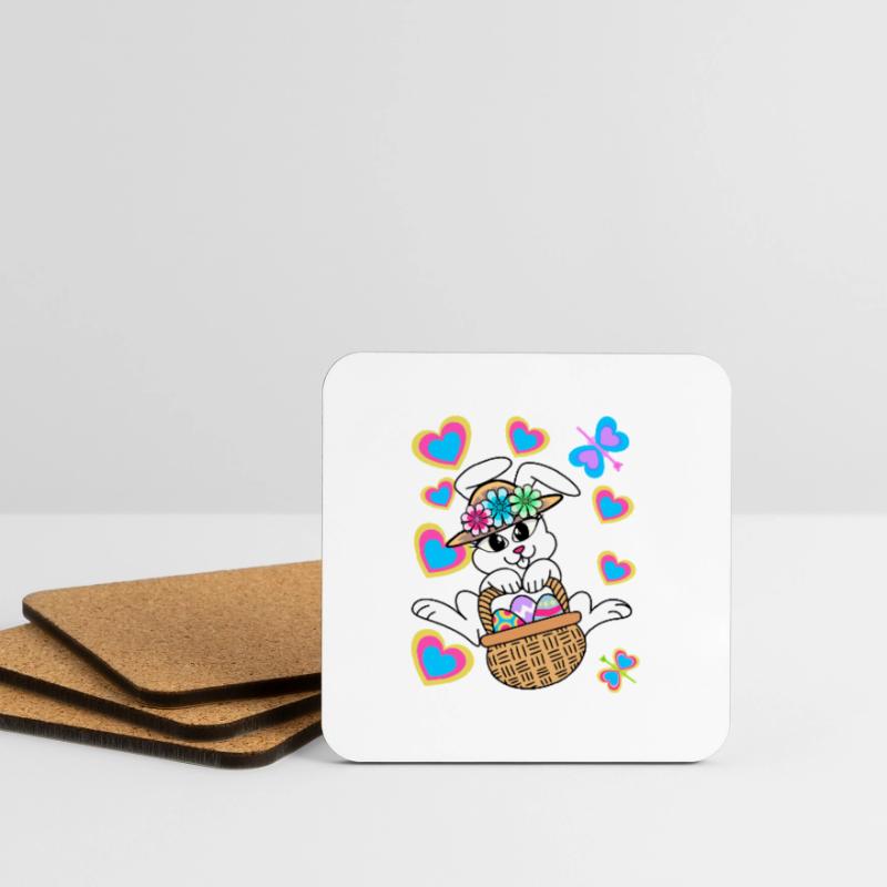 Easter Bunny Easter Bunny Eggs Easter Eggs Easter Coasters (set of 4)
