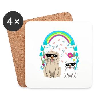 Hunde Hund Kinder Kind Haustiere - Untersetzer (4er-Set) - Weiß - Vorne