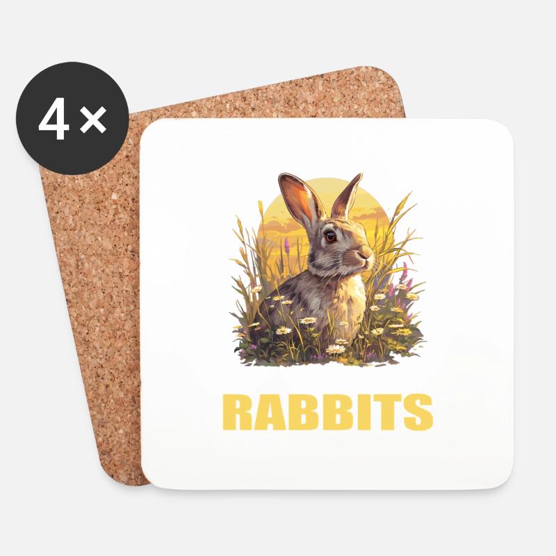 Bunny Bunny - Coasters (set of 4) - white