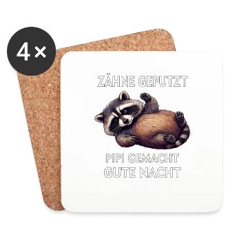 RACCOON TEETH BRUSHED - Coasters (set of 4) - white - Front