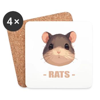 Rat Rat - Coasters (set of 4) - white - Front