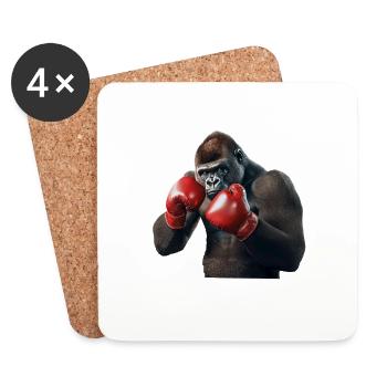 Gorilla - Untersetzer (4er-Set) - Weiß - Vorne
