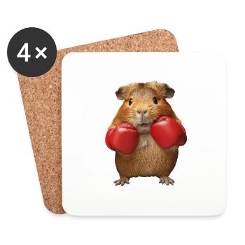Meerschweinchen - Untersetzer (4er-Set) - Weiß - Vorne