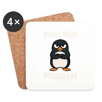 Grim Penguin – Not My Problem - Coasters (set of 4) - white - Front