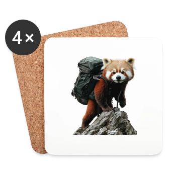 Roter Panda - Untersetzer (4er-Set) - Weiß - Vorne