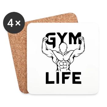 Leben im Fitnessstudio - Untersetzer (4er-Set) - Weiß - Vorne