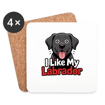 J’aime mon chien labrador que j’adore - Dessous de verre (lot de 4) - blanc - Devant